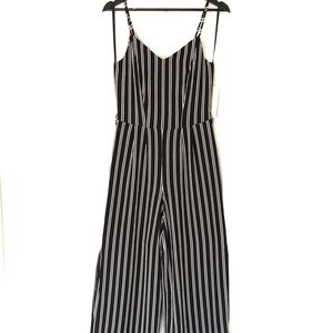Spaghetti Strap Striped Jumpsuit